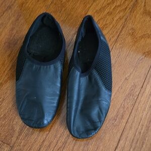 Black Leather Dance Jazz Shoes Size 1